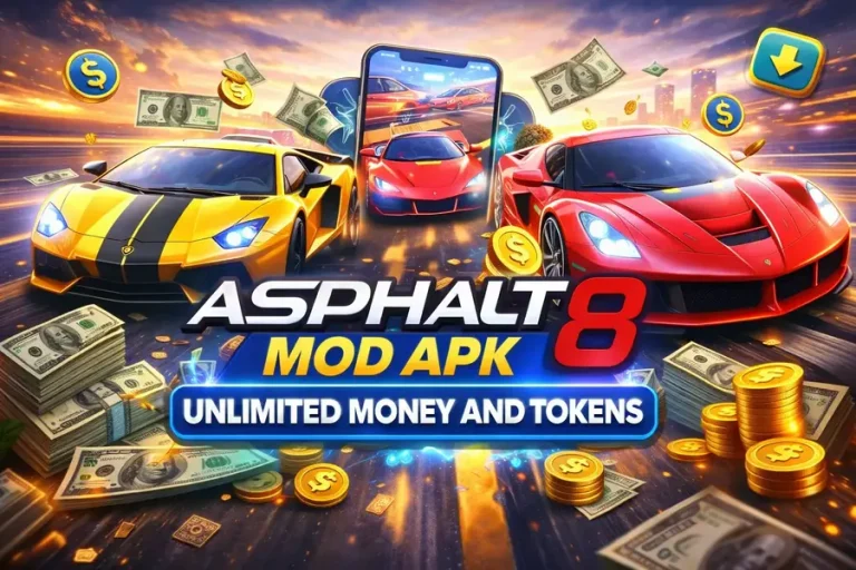 Asphalt 8 Mod Apk Unlimited Money and Tokens